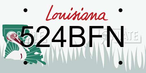 524BFN Louisiana License Plate