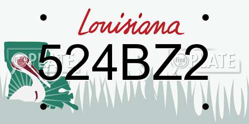 524BZ2 Louisiana License Plate