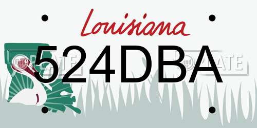 524DBA Louisiana License Plate