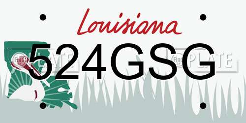 524GSG Louisiana License Plate
