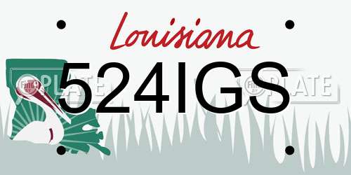 524IGS Louisiana License Plate
