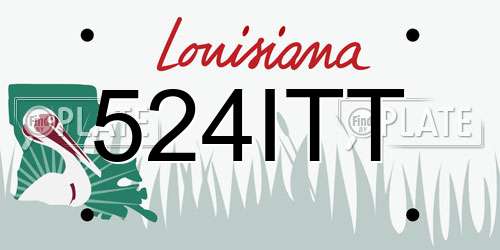 524ITT Louisiana License Plate