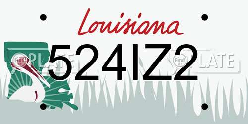 524IZ2 Louisiana License Plate