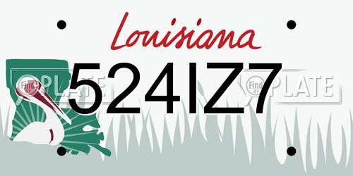 524IZ7 Louisiana License Plate