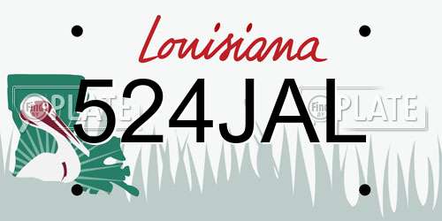 524JAL Louisiana License Plate
