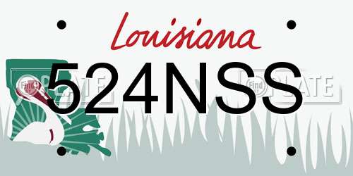 524NSS Louisiana License Plate