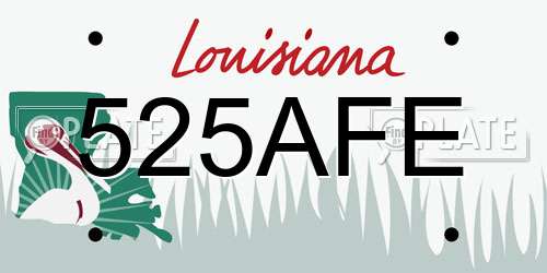 525AFE Louisiana License Plate