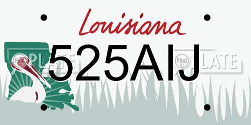 525AIJ Louisiana License Plate
