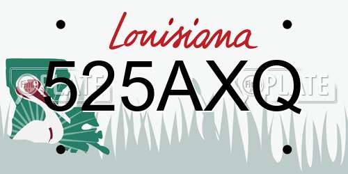 525AXQ Louisiana License Plate