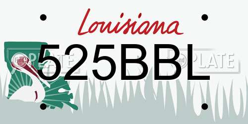 525BBL Louisiana License Plate