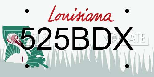 525BDX Louisiana License Plate