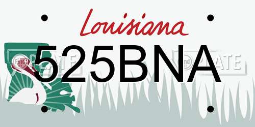 525BNA Louisiana License Plate