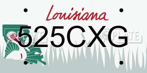 525CXG Louisiana License Plate