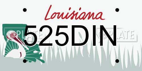525DIN Louisiana License Plate