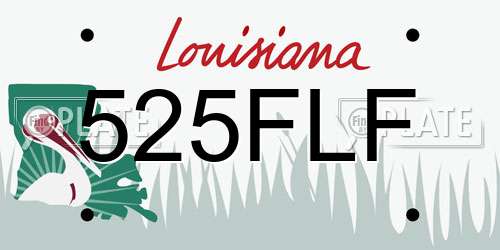 525FLF Louisiana License Plate