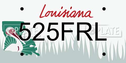 525FRL Louisiana License Plate