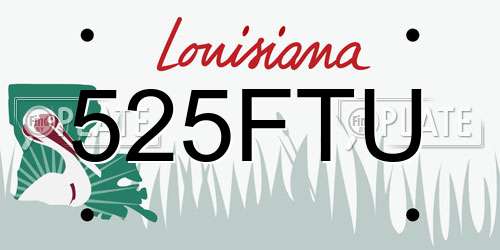 525FTU Louisiana License Plate