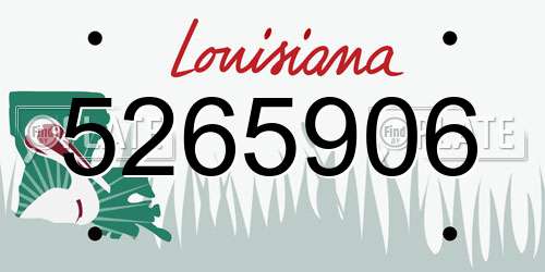 5265906 Louisiana License Plate
