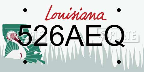 526AEQ Louisiana License Plate