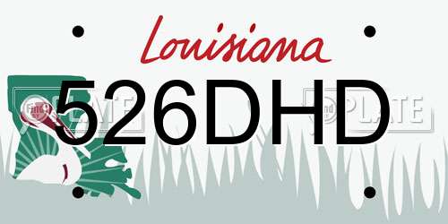 526DHD Louisiana License Plate