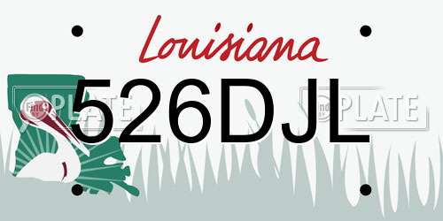 526DJL Louisiana License Plate