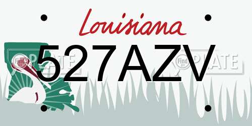 527AZV Louisiana License Plate