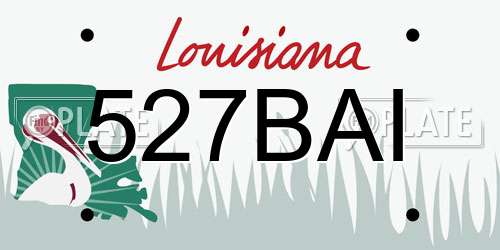 527BAI Louisiana License Plate