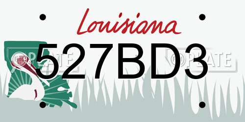 527BD3 Louisiana License Plate