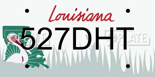 527DHT Louisiana License Plate