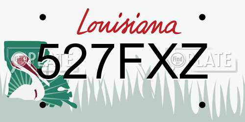 527FXZ Louisiana License Plate