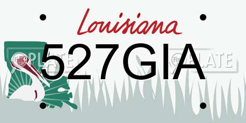 527GIA Louisiana License Plate