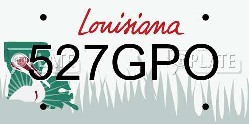527GPO Louisiana License Plate