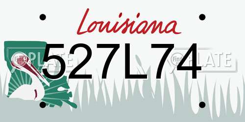 527L74 Louisiana License Plate