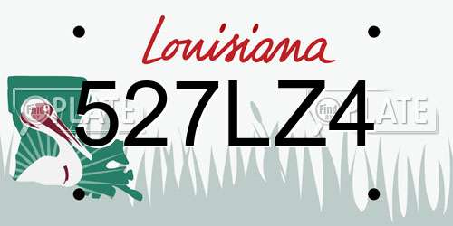 527LZ4 Louisiana License Plate