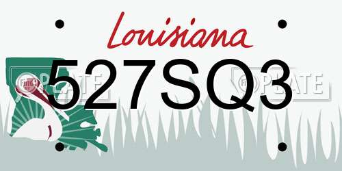 527SQ3 Louisiana License Plate