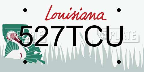 527TCU Louisiana License Plate