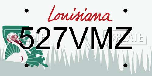 527VMZ Louisiana License Plate