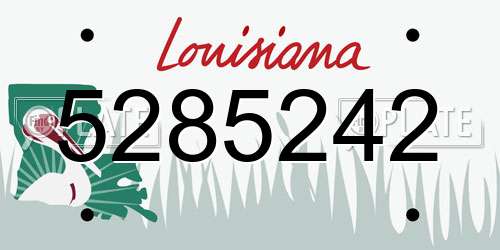 5285242 Louisiana License Plate