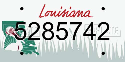 5285742 Louisiana License Plate