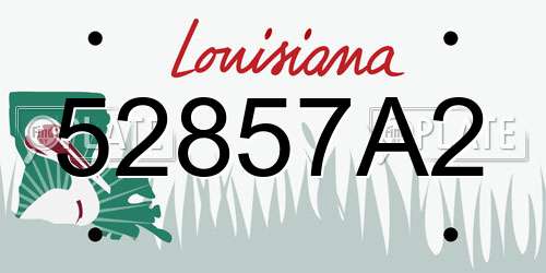 52857A2 Louisiana License Plate