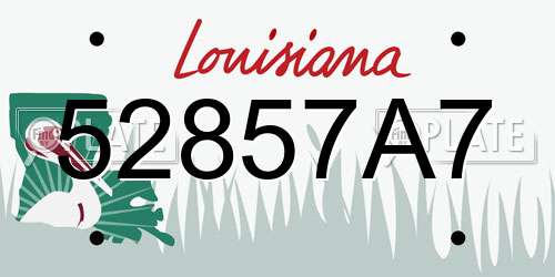 52857A7 Louisiana License Plate