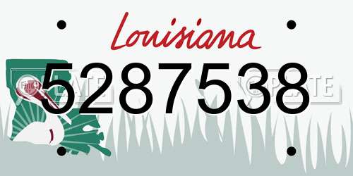 5287538 Louisiana License Plate