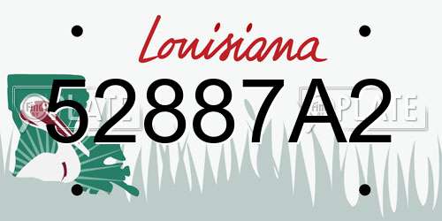 52887A2 Louisiana License Plate