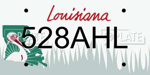 528AHL Louisiana License Plate