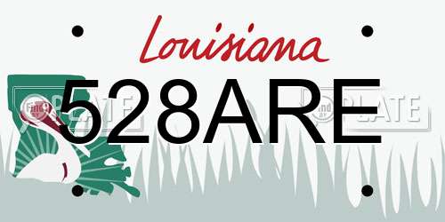 528ARE Louisiana License Plate
