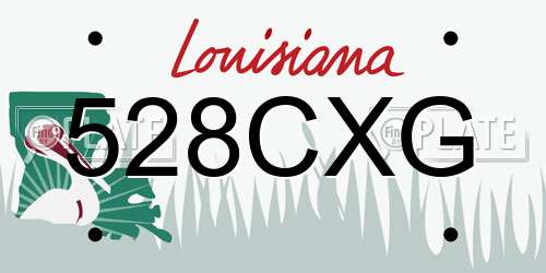 528CXG Louisiana License Plate