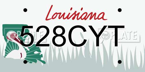 528CYT Louisiana License Plate