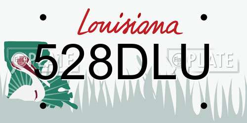 528DLU Louisiana License Plate