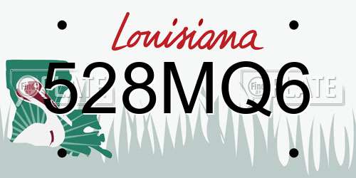 528MQ6 Louisiana License Plate