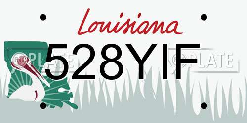 528YIF Louisiana License Plate